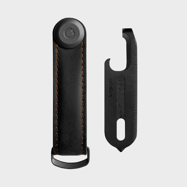 black-with-orange-stitching